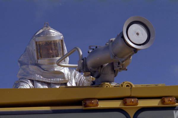 Firefighter during a drill